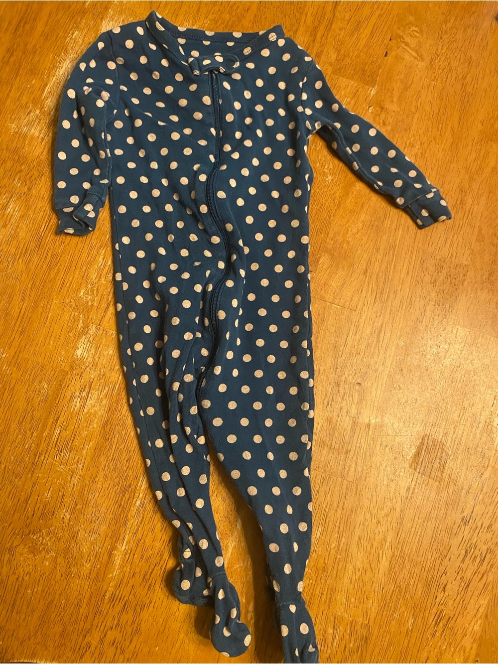 GAP Navy and White Polka Dot Footed Pajamas